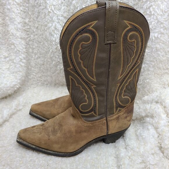 Laredo Lea Vamp Fox 5732 Embroidered Leather Western Boots sz 10 - Picture 4 of 10